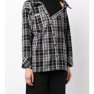 Black, Navy, and White Plaid Shirt